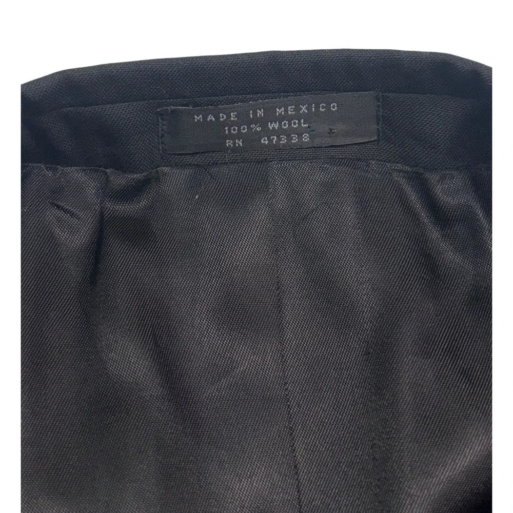 vtg Y2K Jones New York 43S 36x32 Black Tuxedo 2pc Pant Suit Wool Satin Formal